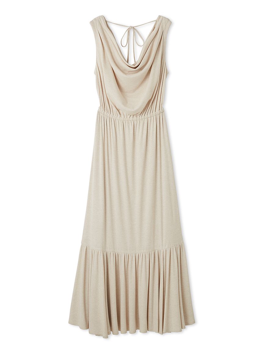 WEB限定カラーあり】ドレープネックカットワンピース(マキシ