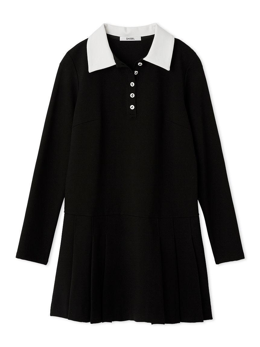 衿つきプリーツカットミニワンピース(ミニワンピース