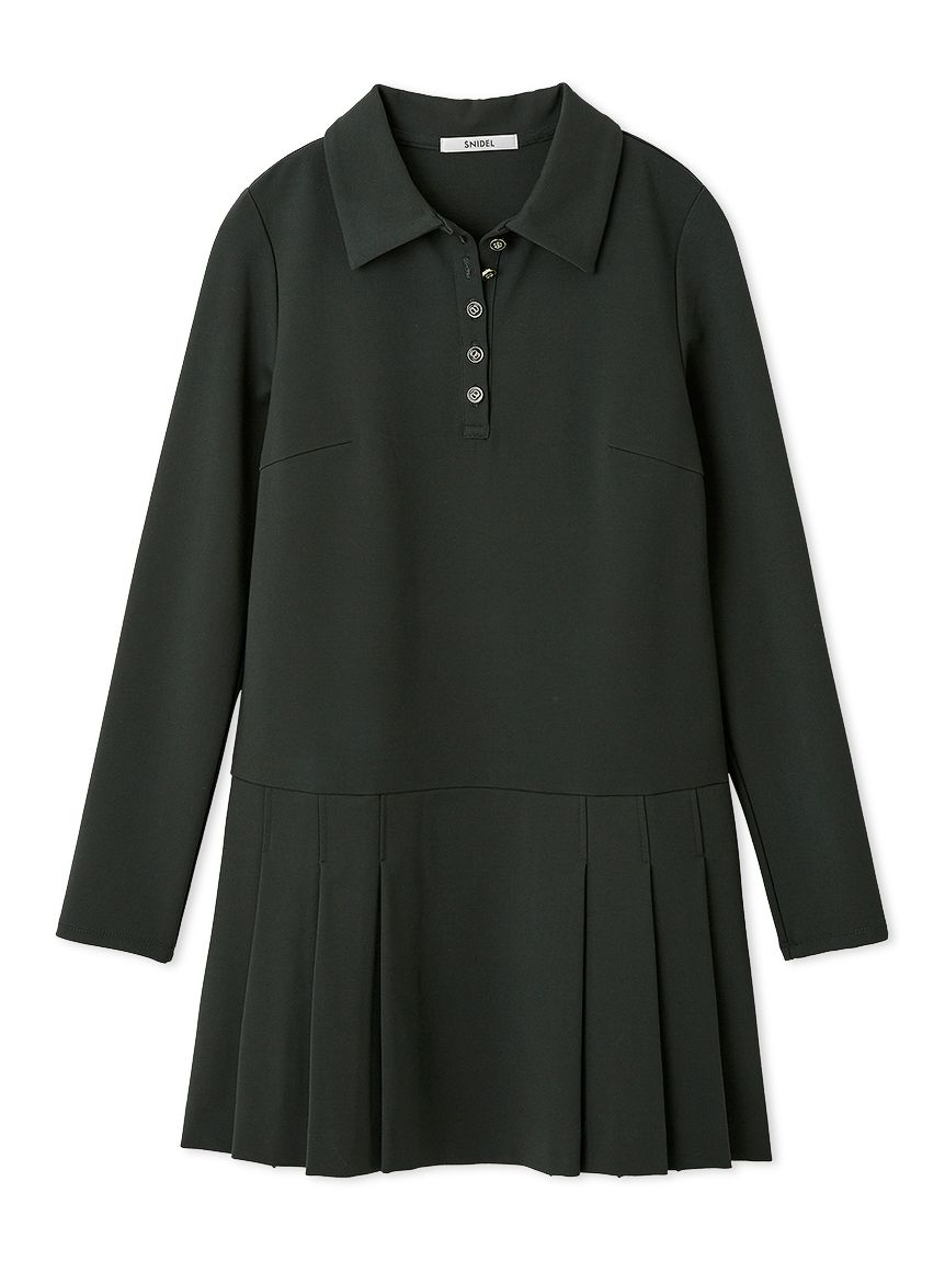 衿つきプリーツカットミニワンピース(ミニワンピース)｜ワンピース