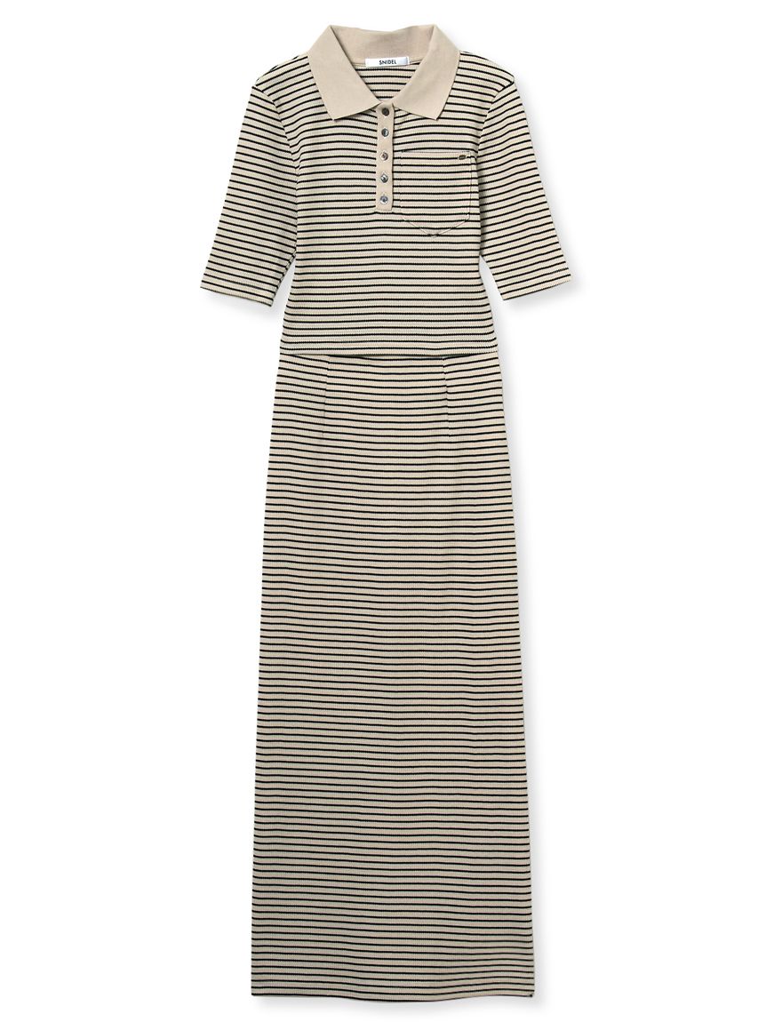 ハーフスリーブポロカットセット(トップス＆ボトムセット)｜ワンピース