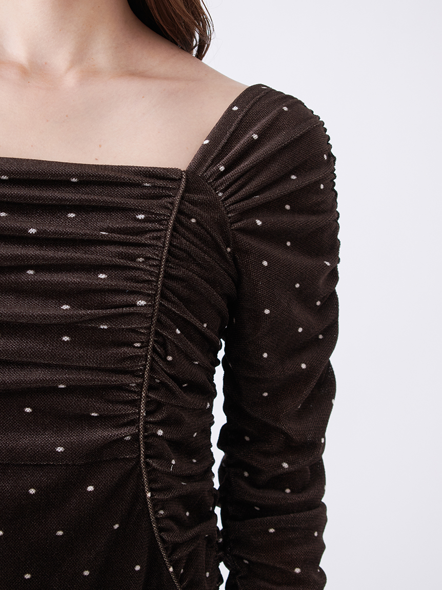 試着のみ】Na＋h フロッキープリントのワンピース フロッキープリント