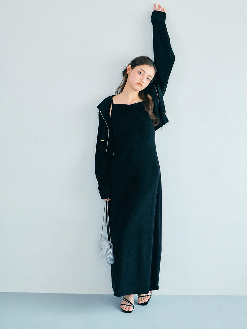 WEB限定】パイルパーカーセットキャミワンピース(ロングワンピース WEB限定】パイルパーカーセットキャミワンピース(ロングワンピース
