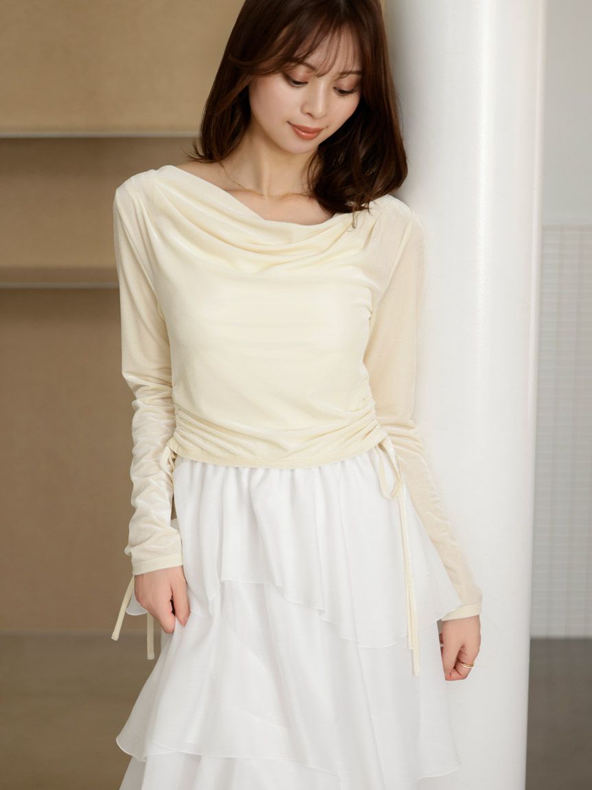 WEB限定】カシュクールベロアドッキングワンピース(ロングワンピース