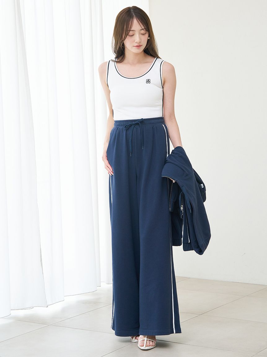 WEB限定カラーあり】UVカットスウェットワイドパンツ(ロング