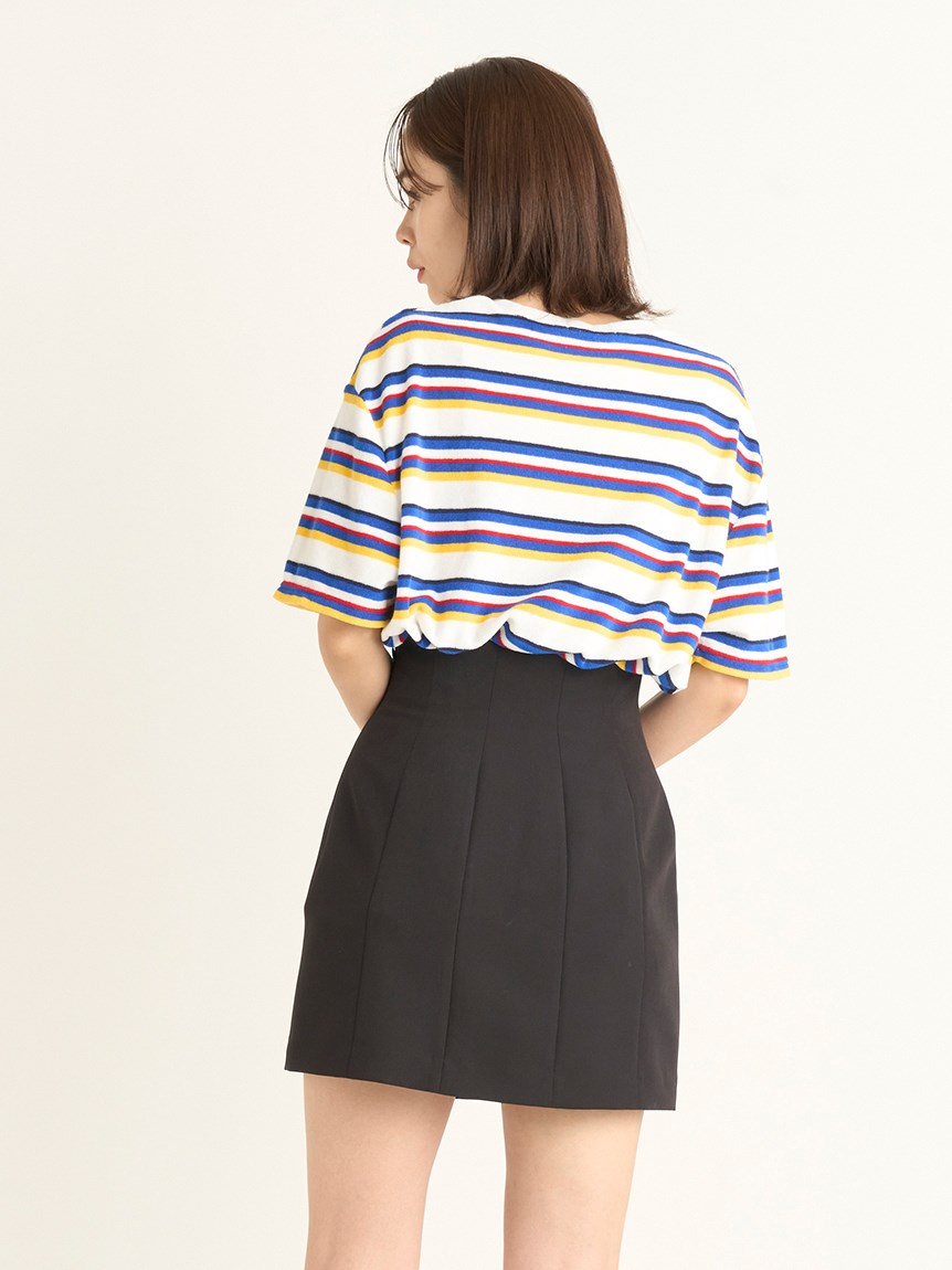 トワエモワ様　ポロ　ラルフローレン　クロップド マルチ ボーダー ロゴ POLO RALPH LAUREN】マルチボーダーTシャツ(Tシャツ・カットソー