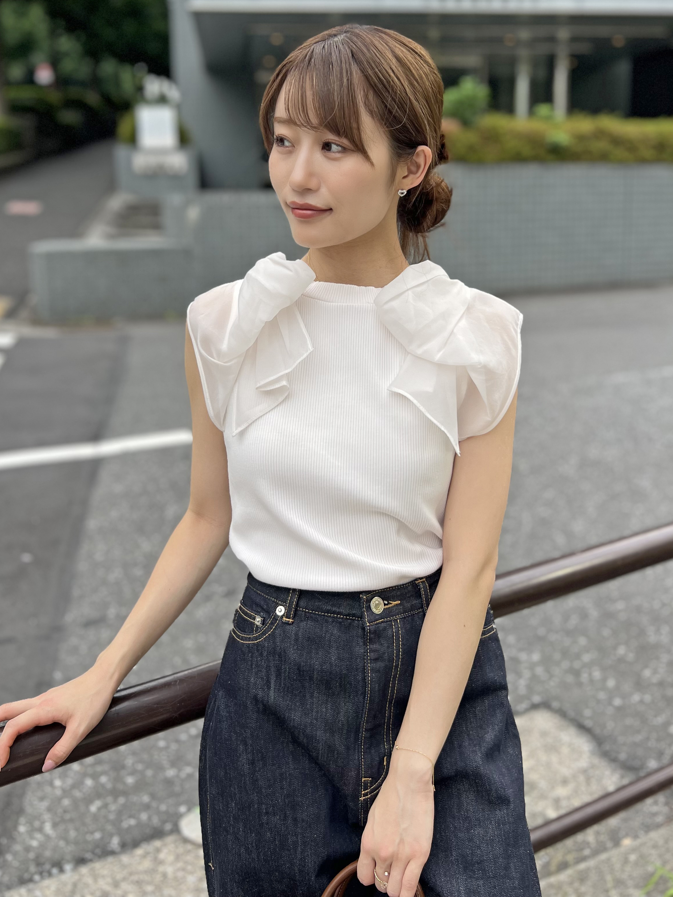 新作新品タグ付き　スナイデル♡ リボンスリーブカットソー リボンスリーブカットソー(Tシャツ・カットソー)｜トップス