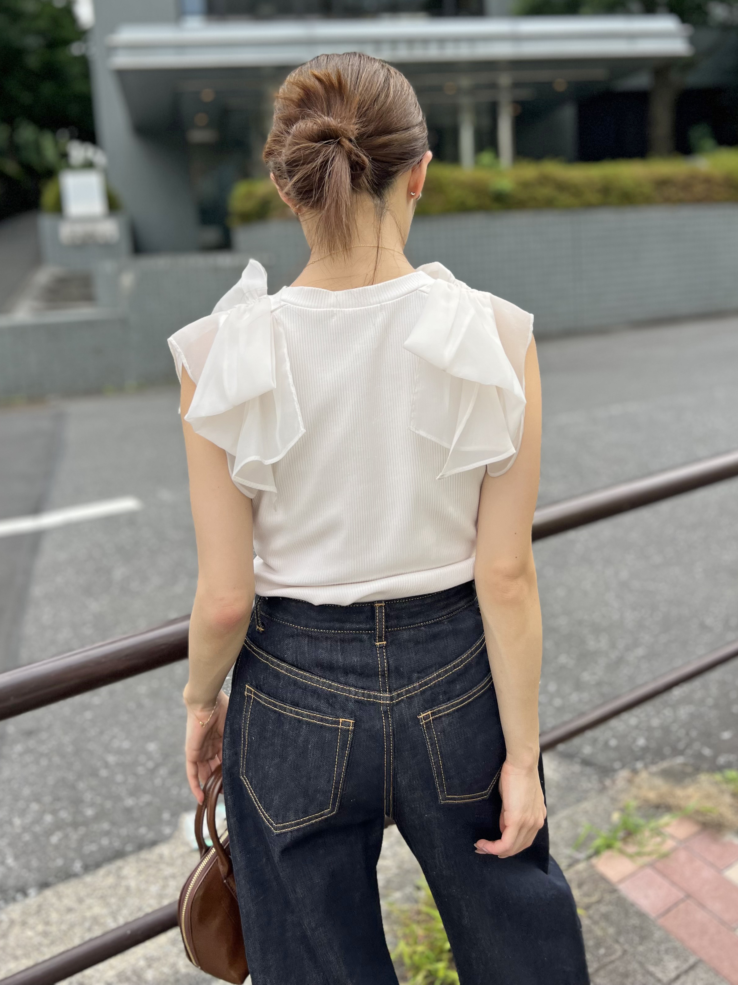 リボンスリーブカットソー(Tシャツ・カットソー)｜トップス
