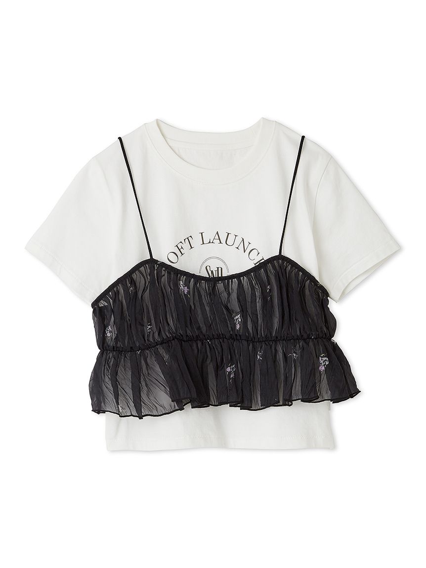 ビスチェレイヤードロゴTシャツ(Tシャツ・カットソー)｜トップス