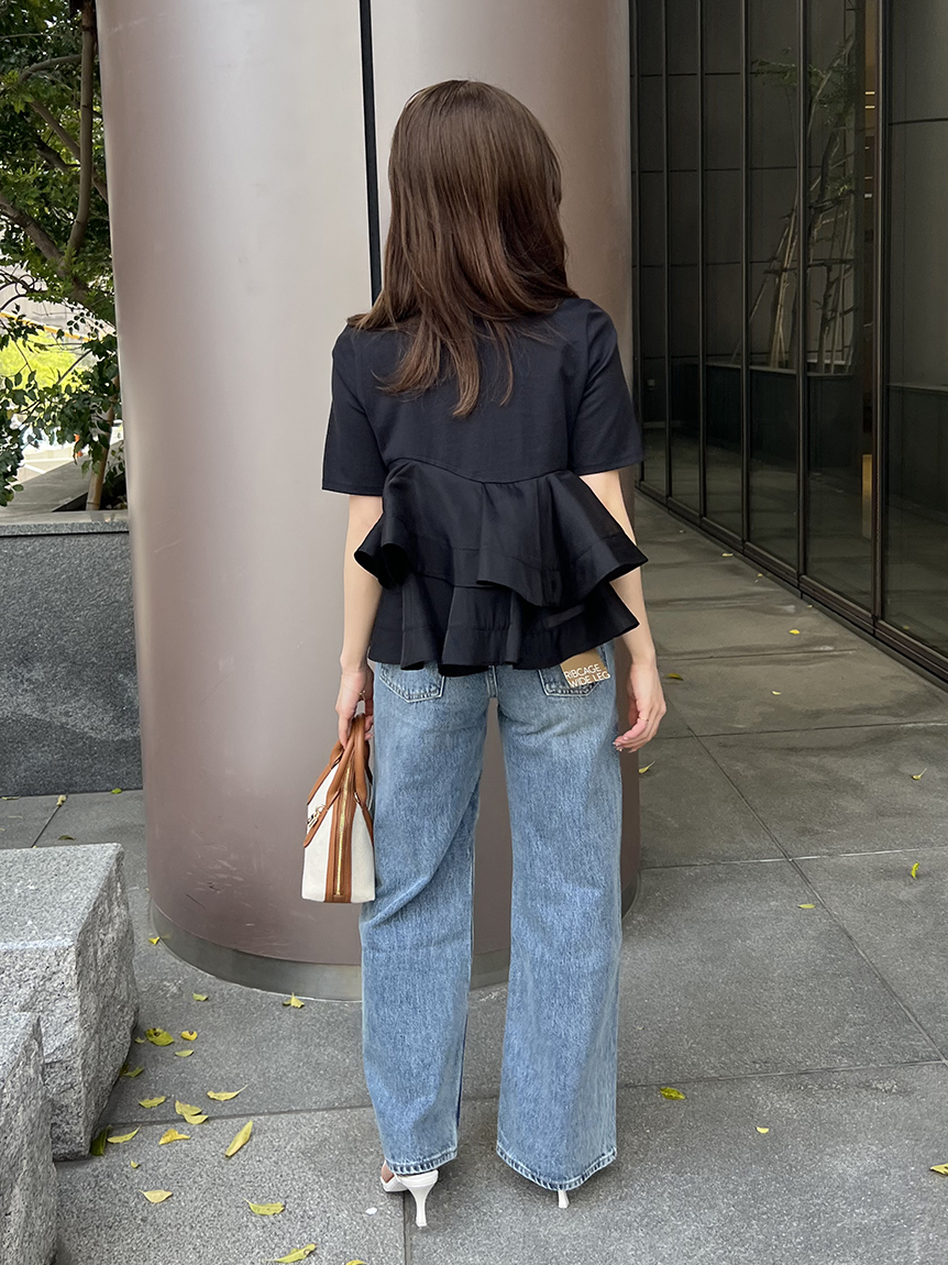 異素材ペプラムTシャツ(Tシャツ・カットソー)｜トップス｜SNIDEL