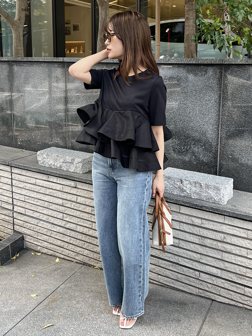 異素材ペプラムTシャツ(Tシャツ・カットソー)｜トップス｜SNIDEL