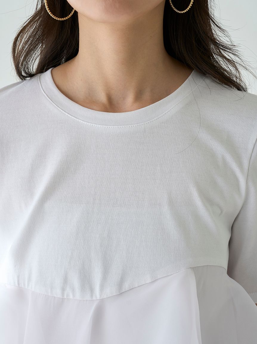 異素材ペプラムTシャツ(Tシャツ・カットソー)｜トップス｜SNIDEL