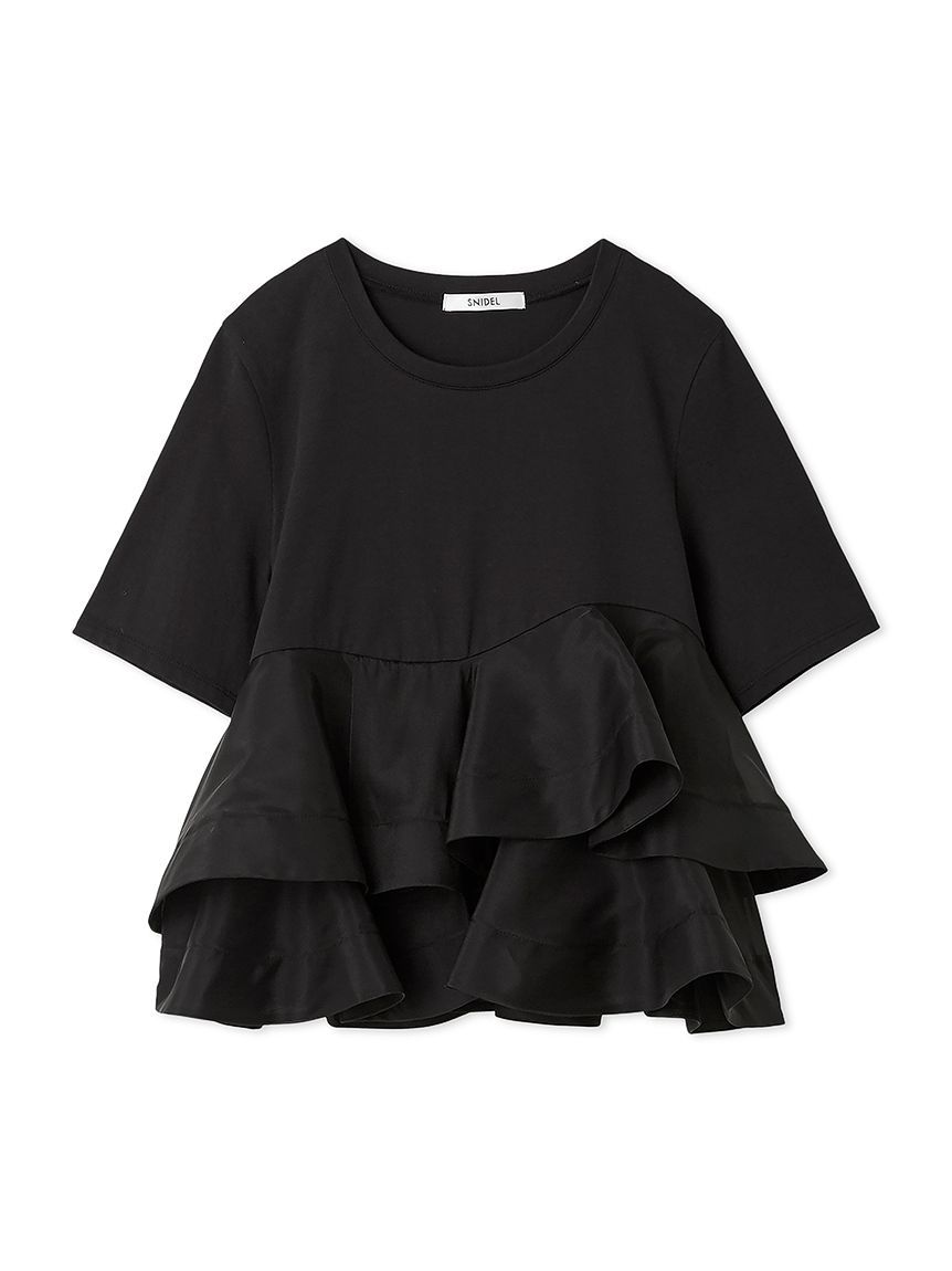 異素材ペプラムTシャツ(Tシャツ・カットソー)｜トップス｜SNIDEL