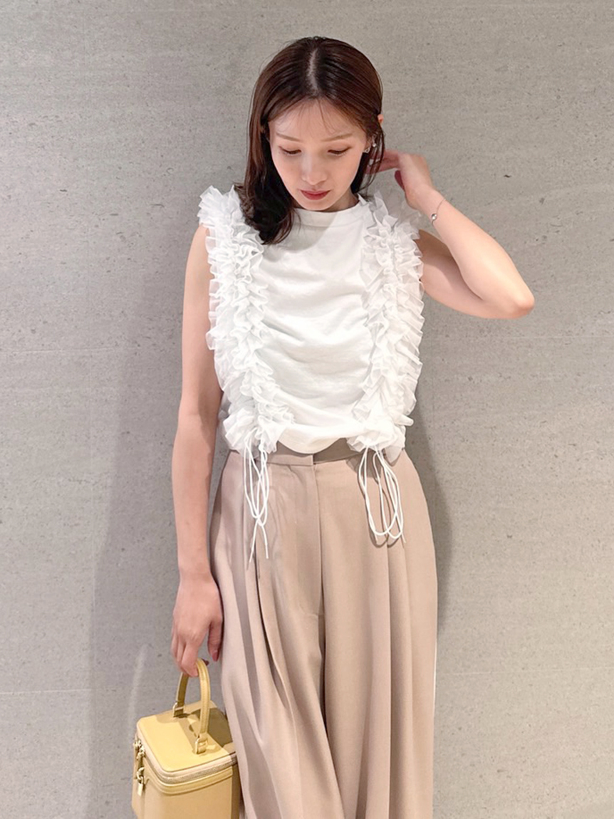 SNIDEL◆ノースリーブカットソー/one/レーヨン/GRY/SWNT214132 SNIDEL tシャツ Sustainableノースリカットソー レディース