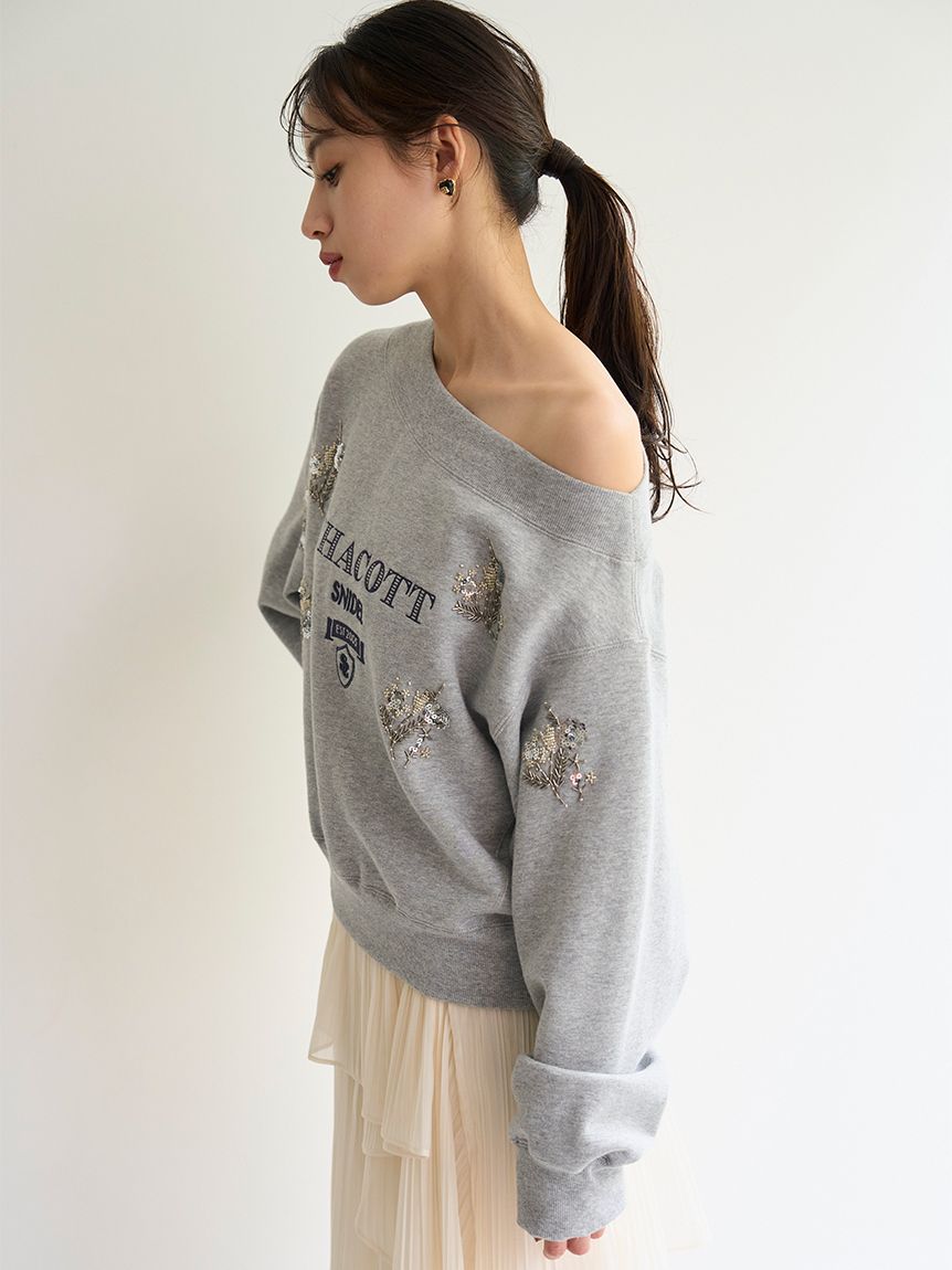 Chacott】刺繍スウェットプルオーバー(Tシャツ・カットソー