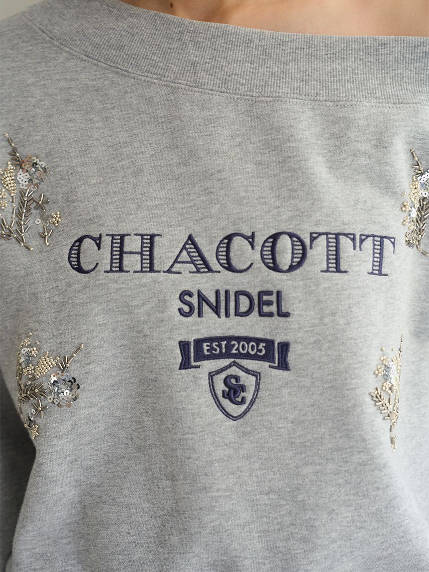 SNIDEL スナイデル　【Chacott】刺繍スウェットプルオーバー Chacott】刺繍スウェットプルオーバー（スウェット）｜SNIDEL