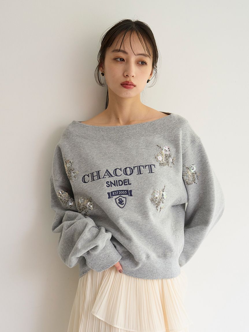Chacott】刺繍スウェットプルオーバー(Tシャツ・カットソー