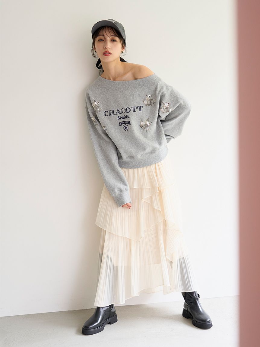 Chacott】刺繍スウェットプルオーバー(Tシャツ・カットソー)｜トップス