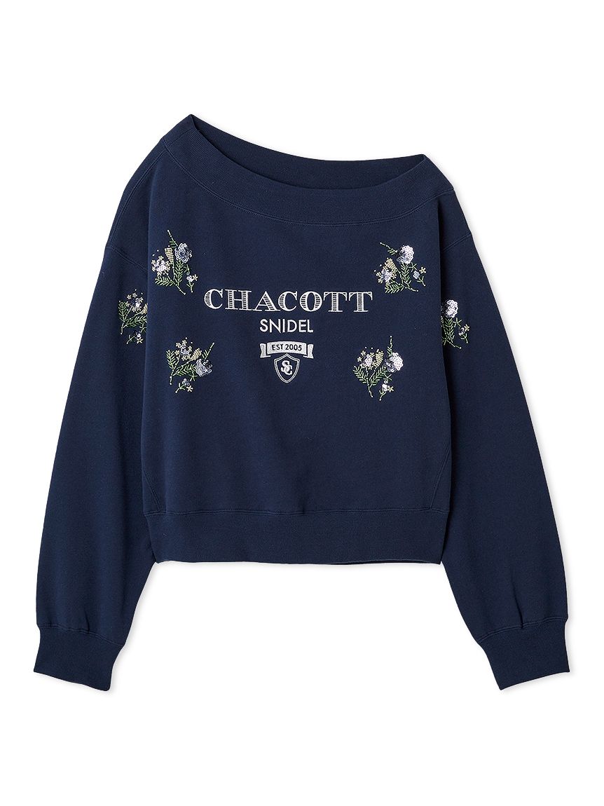 SNIDEL スナイデル　【Chacott】刺繍スウェットプルオーバー Chacott】刺繍スウェットプルオーバー(Tシャツ・カットソー