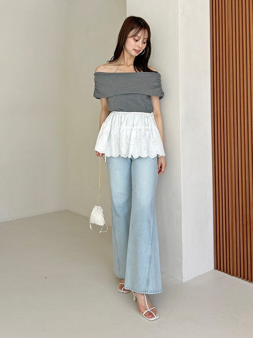 カットオフショルペプラムプルオーバー(Tシャツ・カットソー