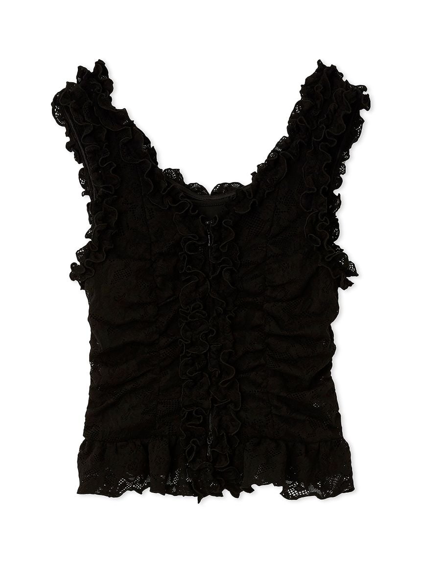 SNIDEL カットレースフリルプルオーバー スナイデル SNIDEL カットレースフリルプルオーバー （BLK
