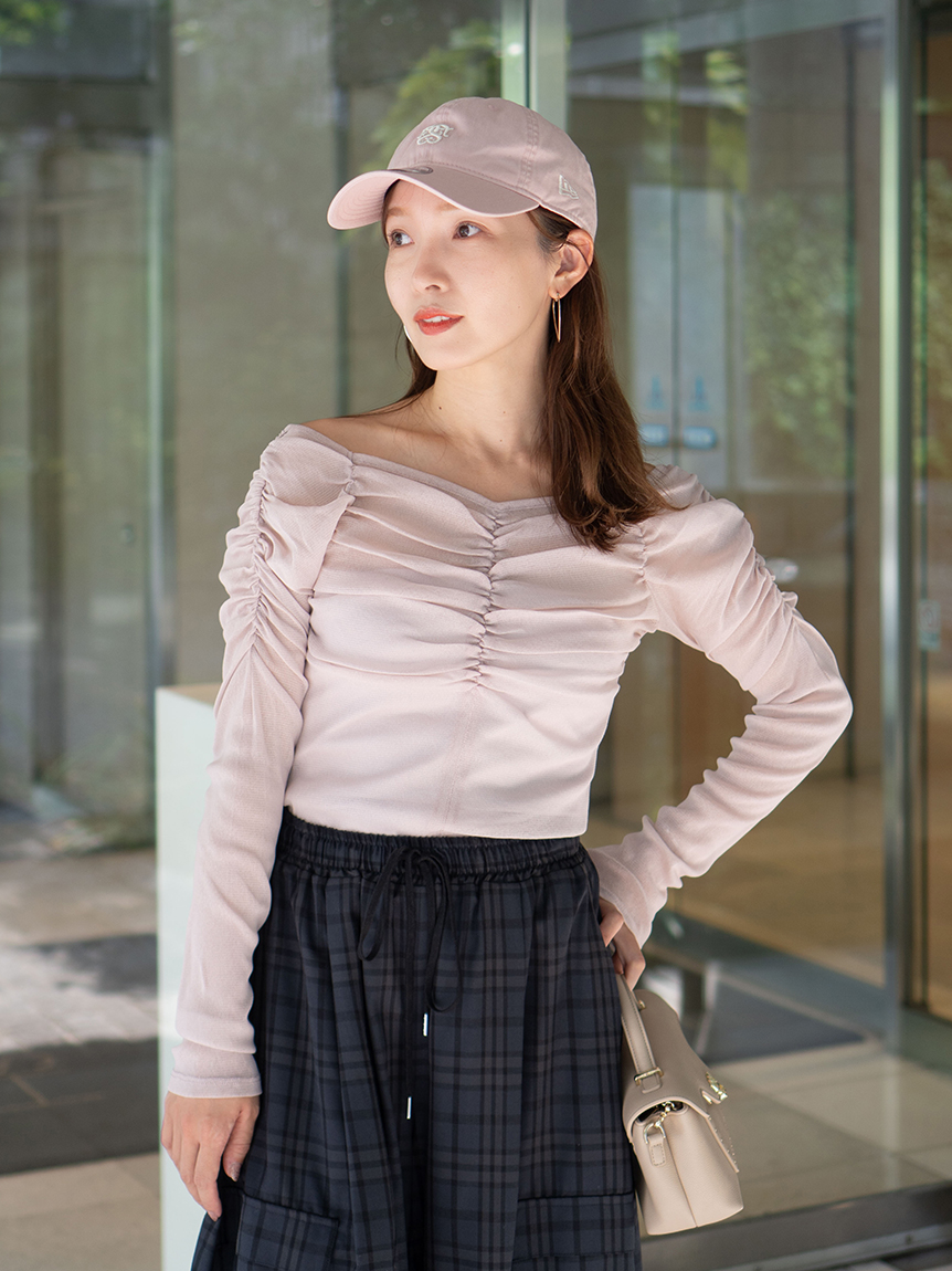 ギャザーオフショルチュールトップス(Tシャツ・カットソー)｜トップス