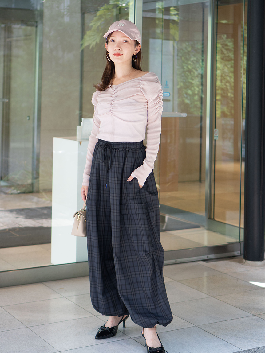 ギャザーオフショルチュールトップス(Tシャツ・カットソー