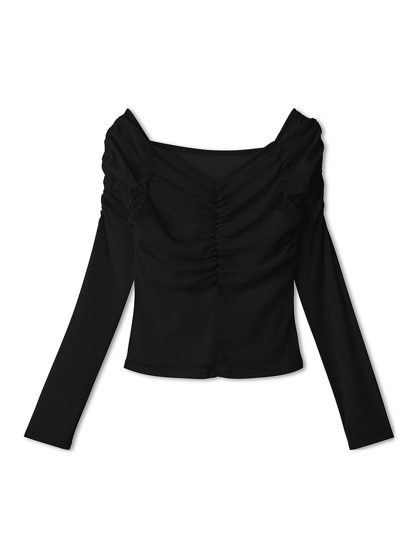 ギャザーオフショルチュールトップス(Tシャツ・カットソー)｜トップス
