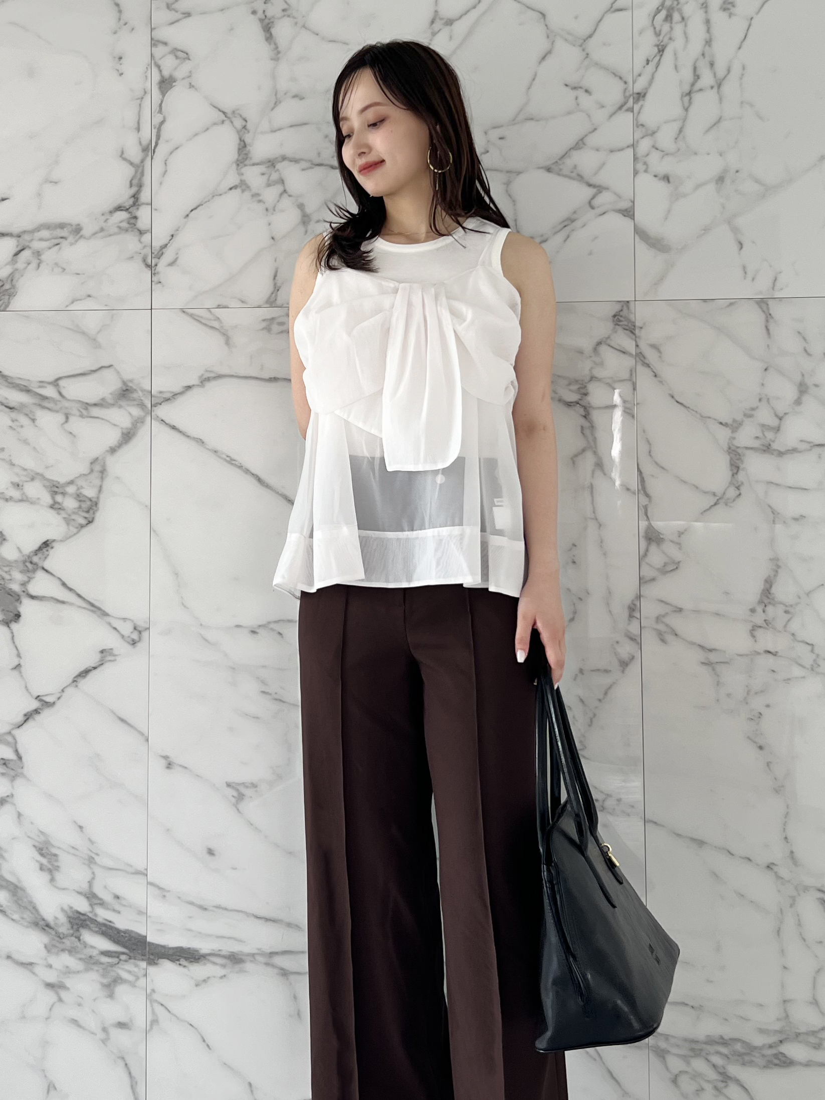 SNIDEL デザインブラウスSETノースリカットソー ブルー デザインブラウスSETノースリカットソー（Tシャツ/カットソー