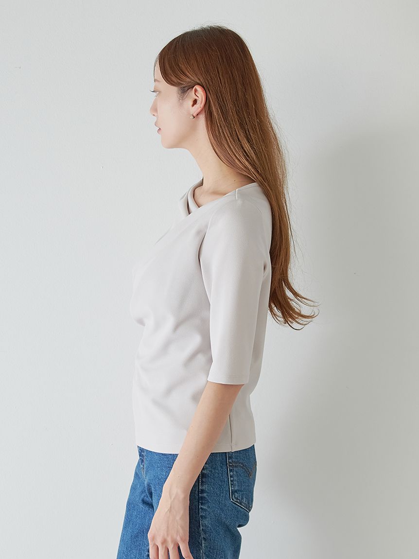 ワンショルダードレープカットソー(Tシャツ・カットソー)｜トップス