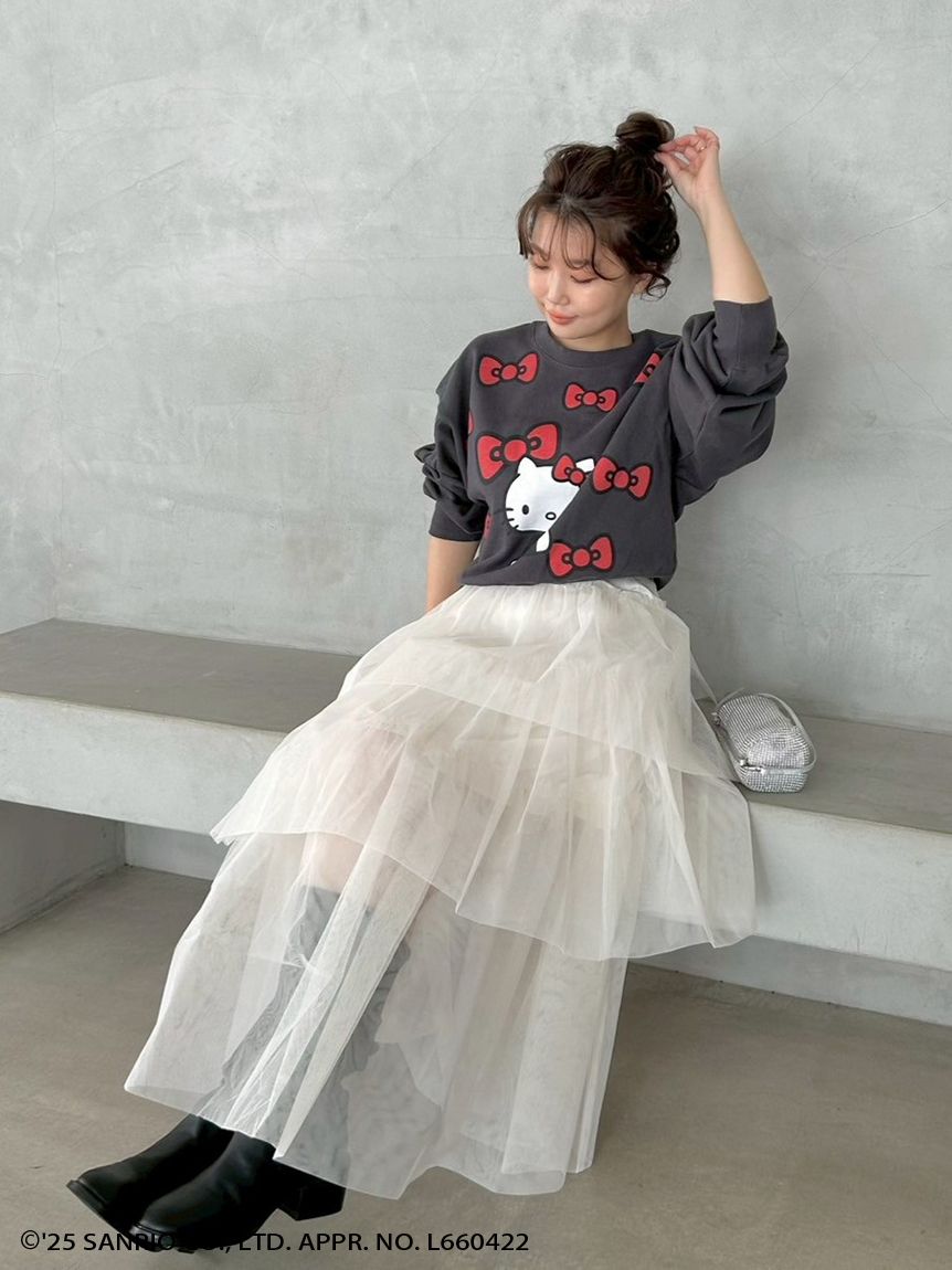 新品未使用 snidel  ハローキティ スウェットプルオーバー グレー HELLO KITTY】バリエプルオーバー(パーカー)｜トップス｜SNIDEL