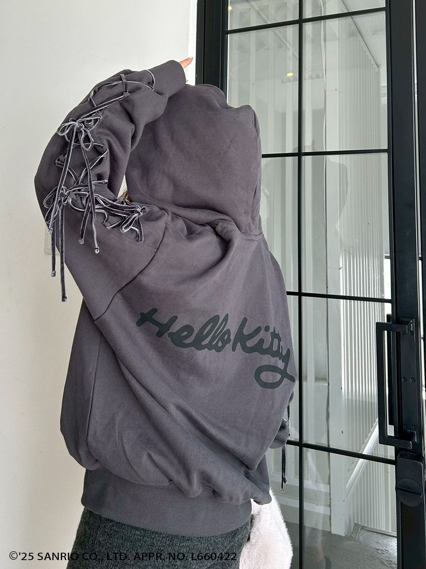 HELLO KITTY】レースアップパーカー(パーカー)｜トップス