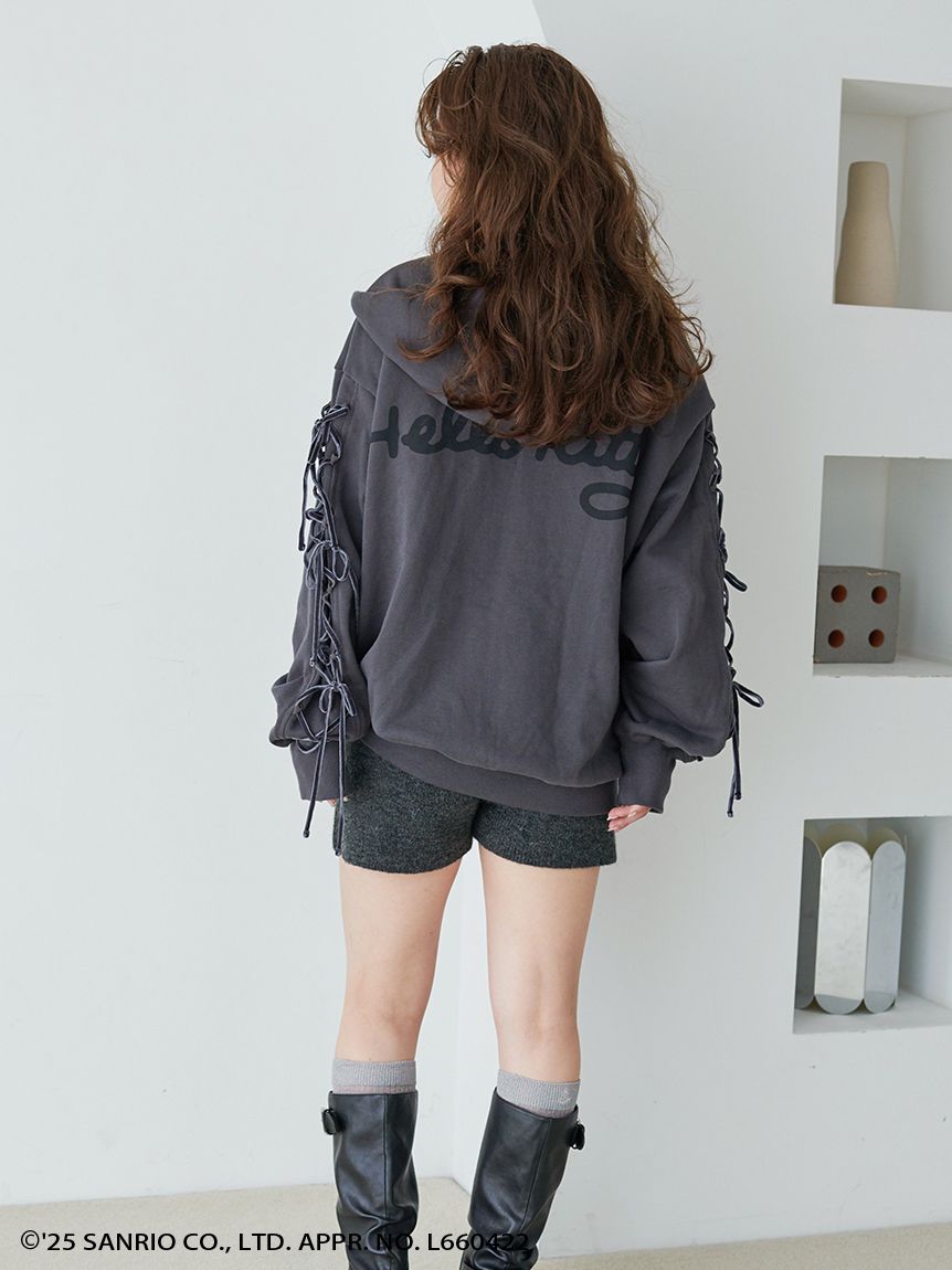 HELLO KITTY】レースアップパーカー(パーカー)｜トップス