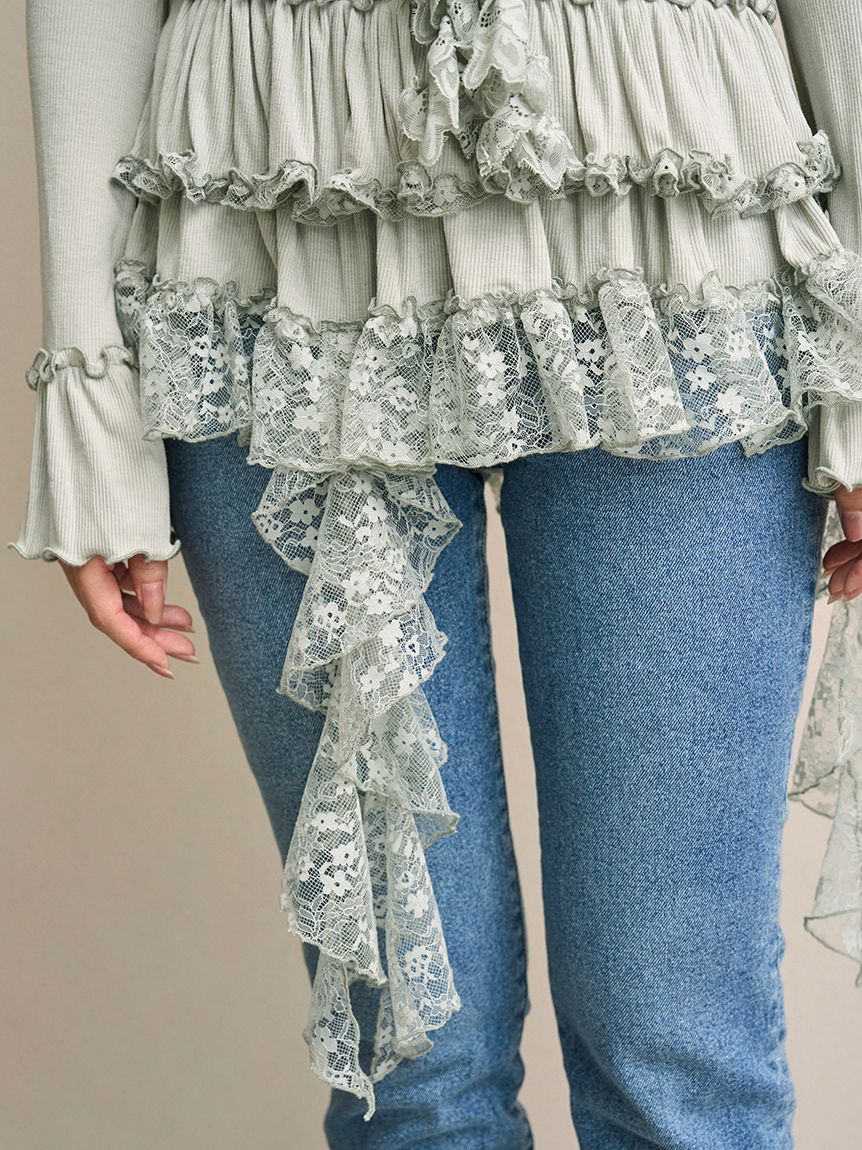 ティアードフリルカットソープルオーバー(Tシャツ・カットソー