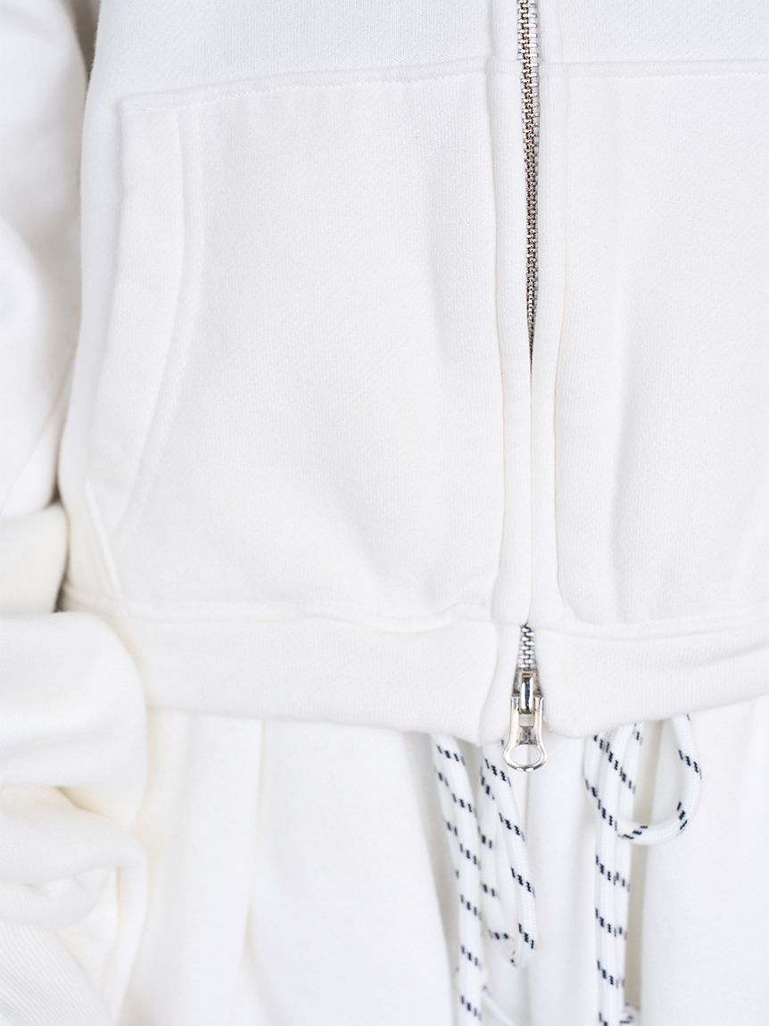 SNIDEL/NUTMEG】オフショルジップロゴプルオーバー(Tシャツ