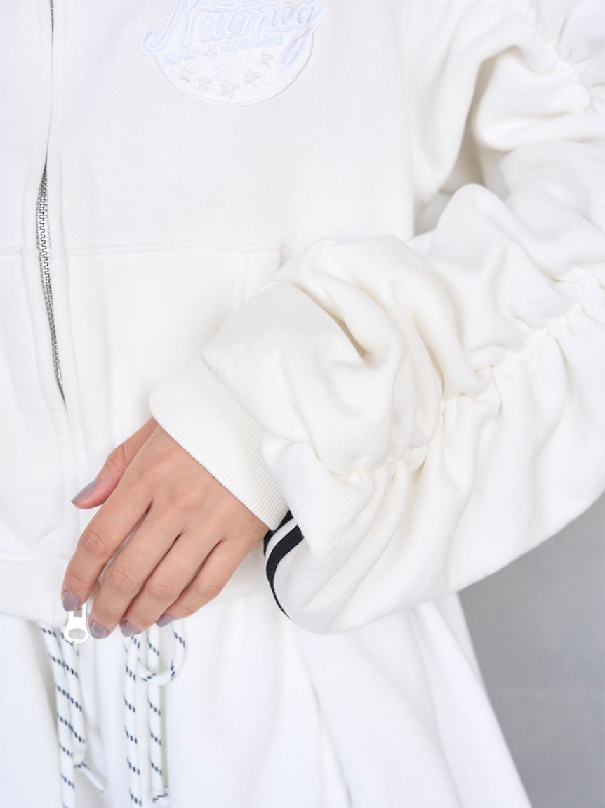 SNIDEL/NUTMEG】オフショルジップロゴプルオーバー(Tシャツ