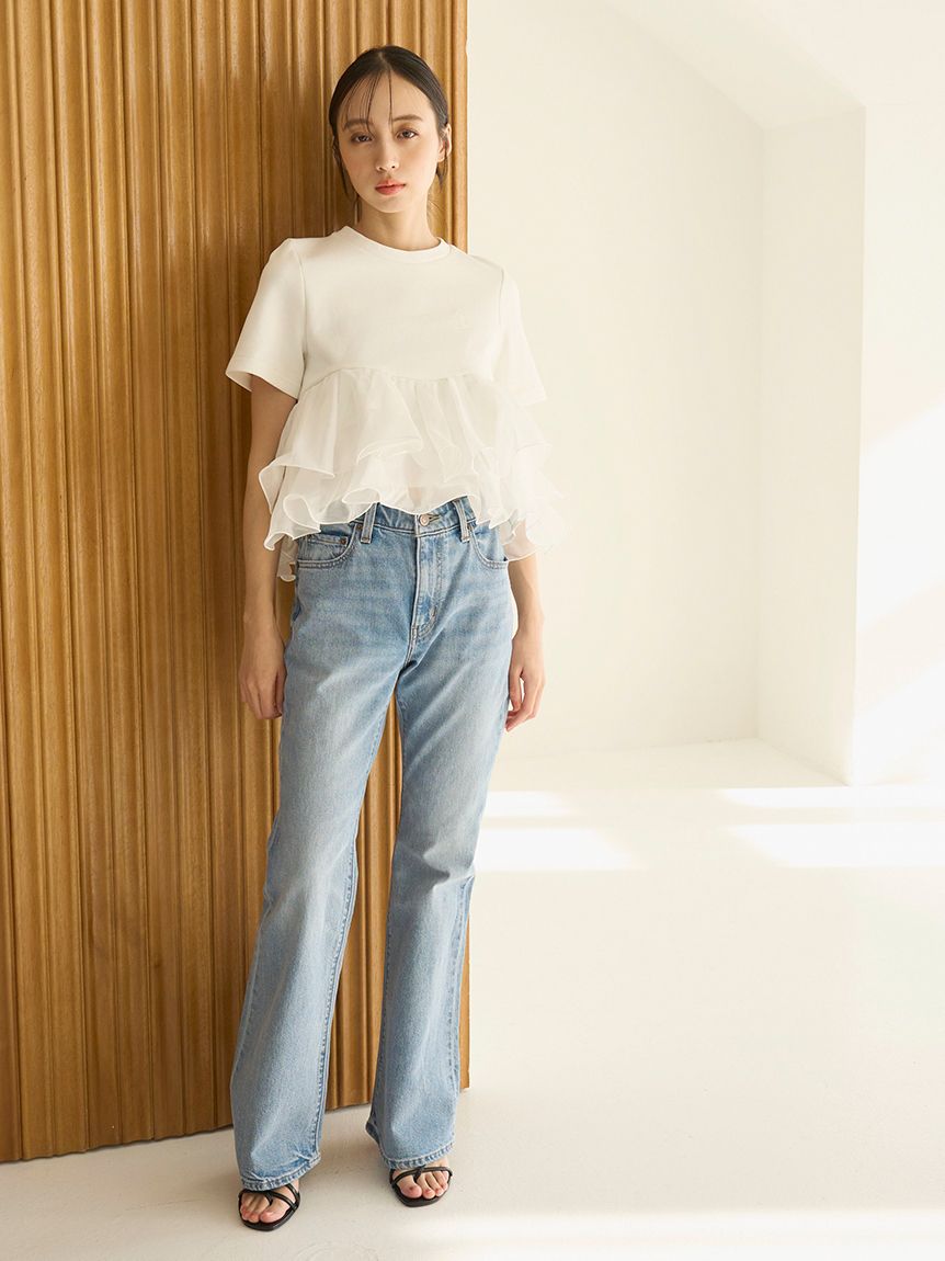 snidel ボリュームスリブカットトップス SNIDEL（スナイデル）の「ボリュームスリーブカットプルオーバー（T
