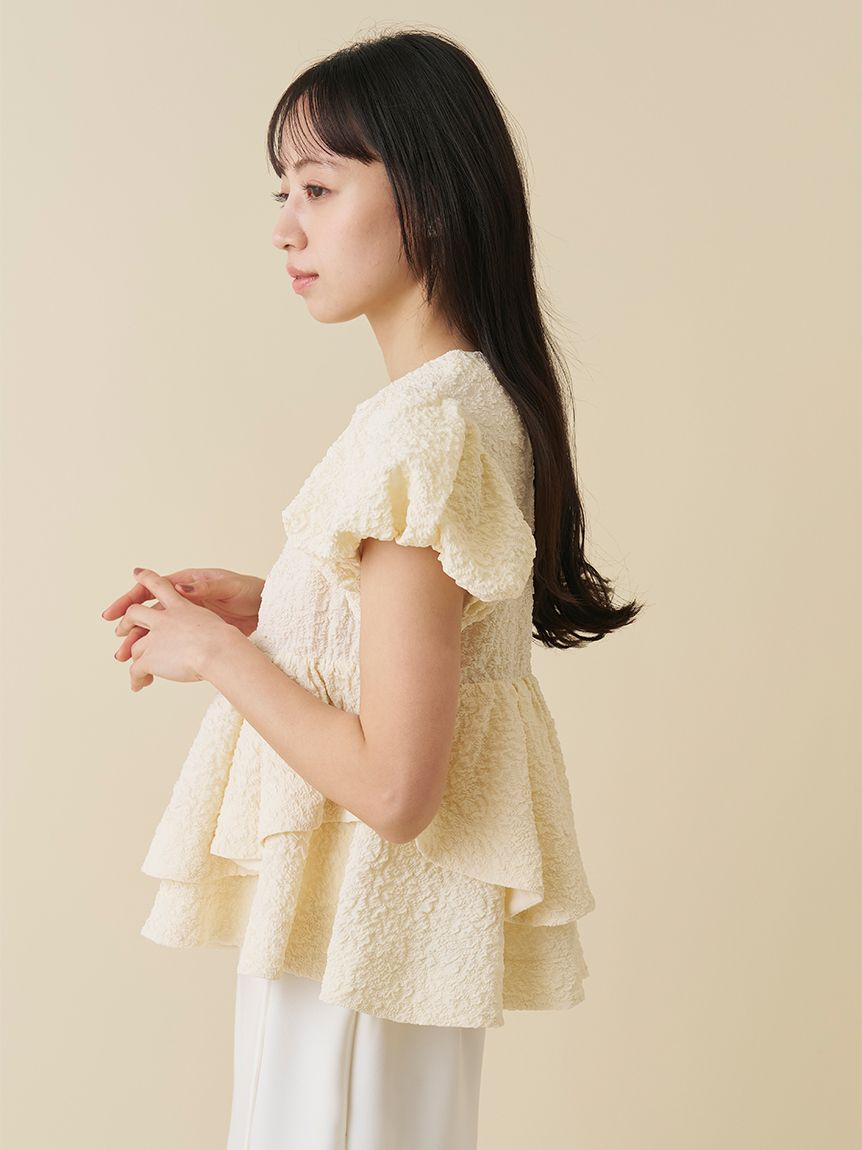 SNIDEL テクスチャージャガードペプラムカットソー テクスチャージャガードペプラムカットソー(Tシャツ・カットソー