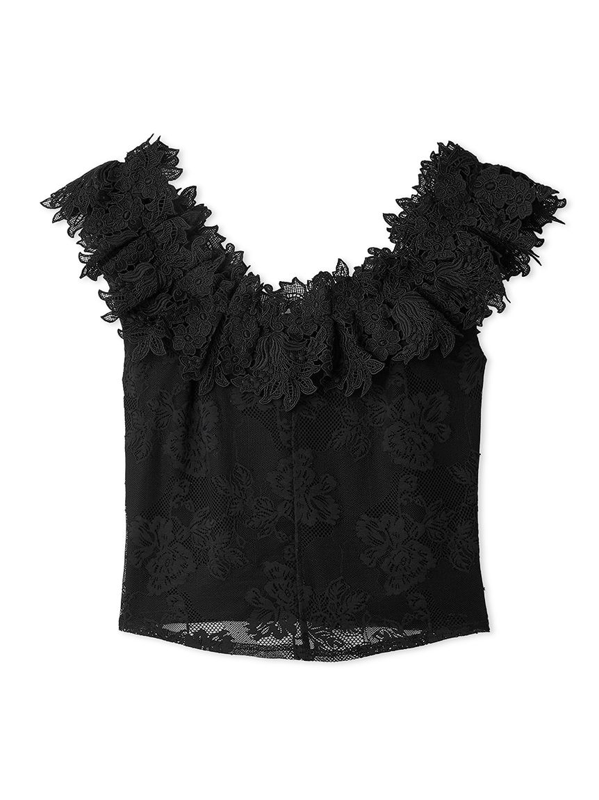 フリルカラーカットレースTOPS(Tシャツ・カットソー)｜トップス