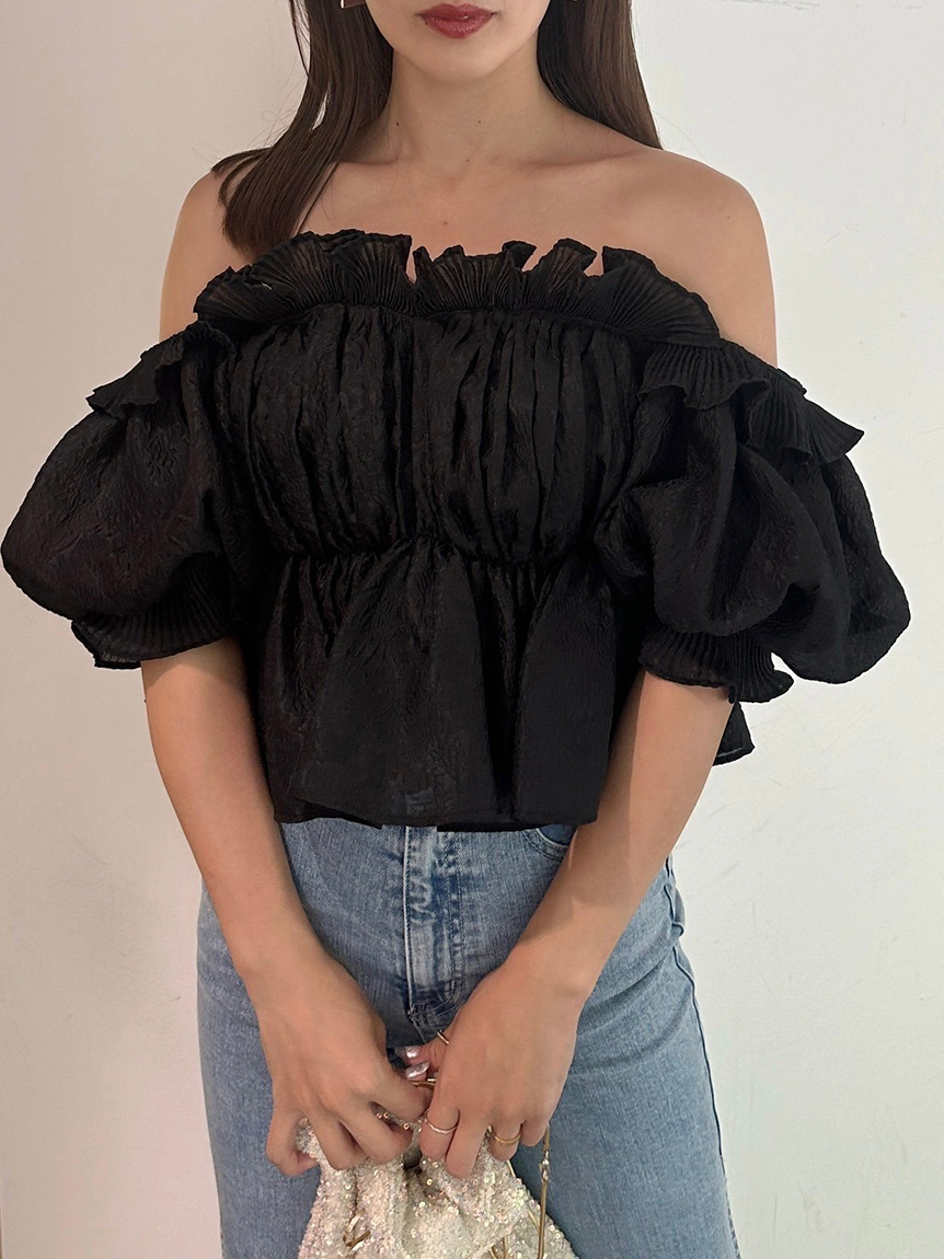 MAISON SPECIAL オフショルジャガードブラウス MAISON SPECIAL（メゾンスペシャル）の「オフショルジャガード