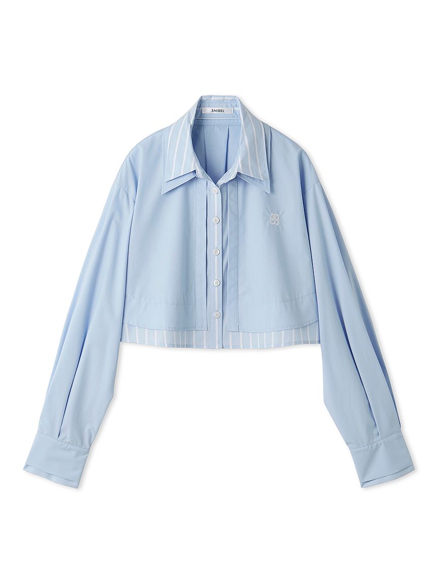 新品未使用 SNIDEL スナイデル バリエクロップドシャツ white クロップドバリエブラウス(シャツ・ブラウス)｜トップス｜SNIDEL