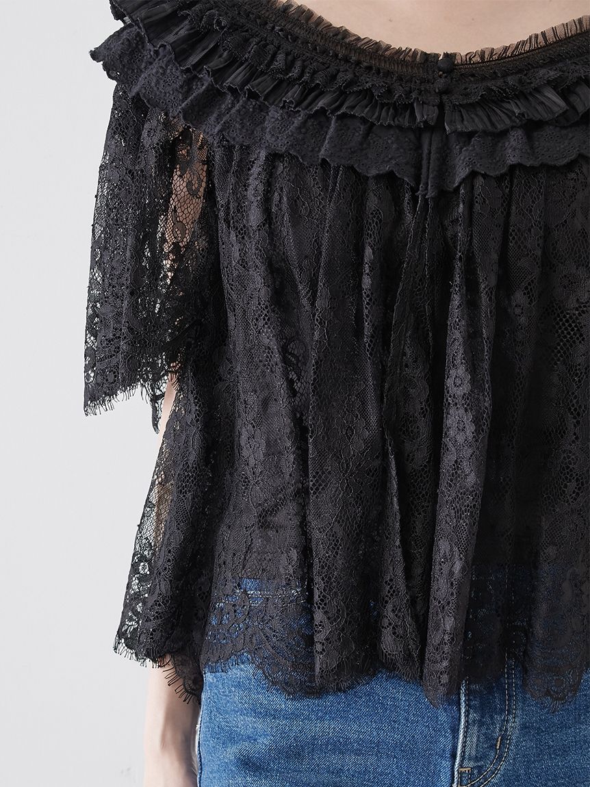 SNIDEL - 新品 snidel  コットンレースブラウス/SWFB181134/送料込み バリエレースブラウス(シャツ・ブラウス)｜トップス｜SNIDEL