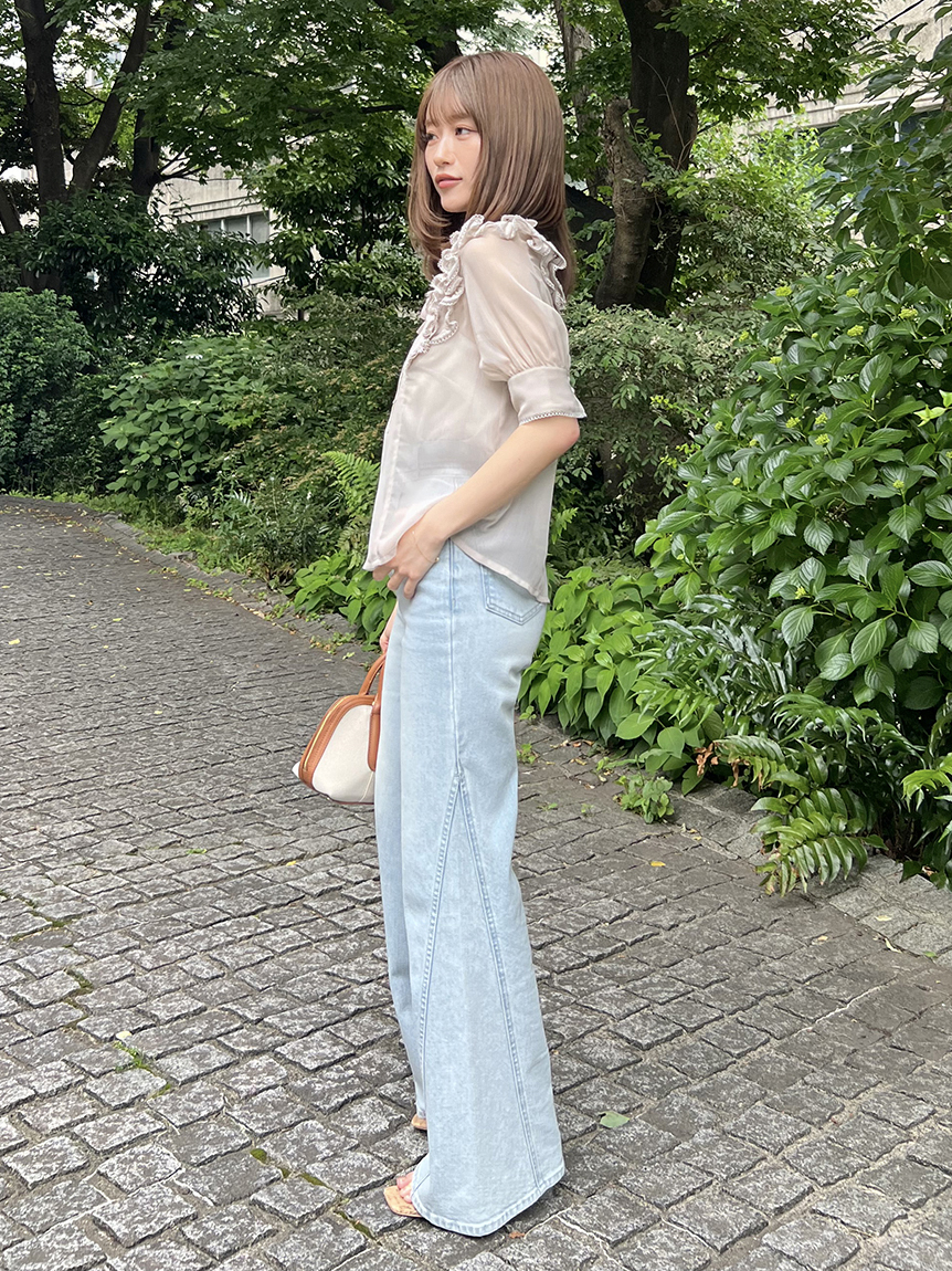 楊柳シフォンレースブラウス(シャツ・ブラウス)｜トップス