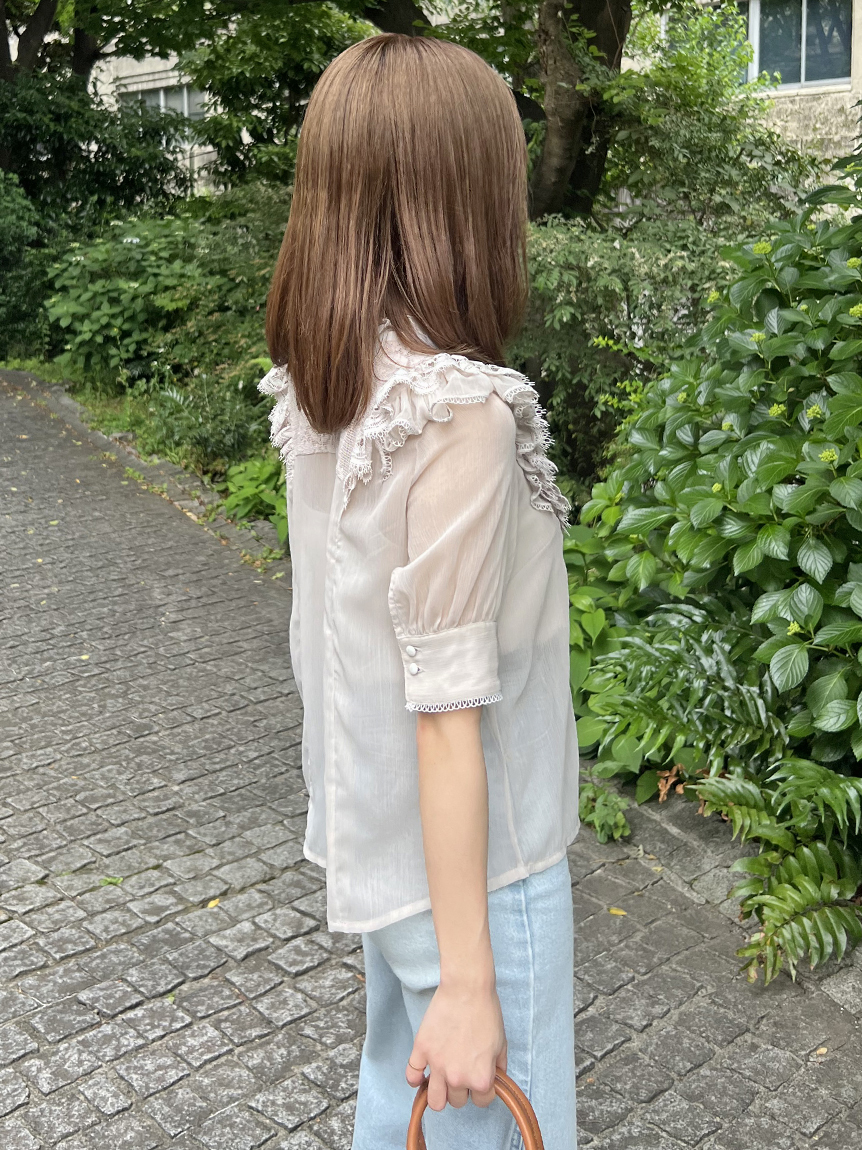 楊柳シフォンレースブラウス(シャツ・ブラウス)｜トップス