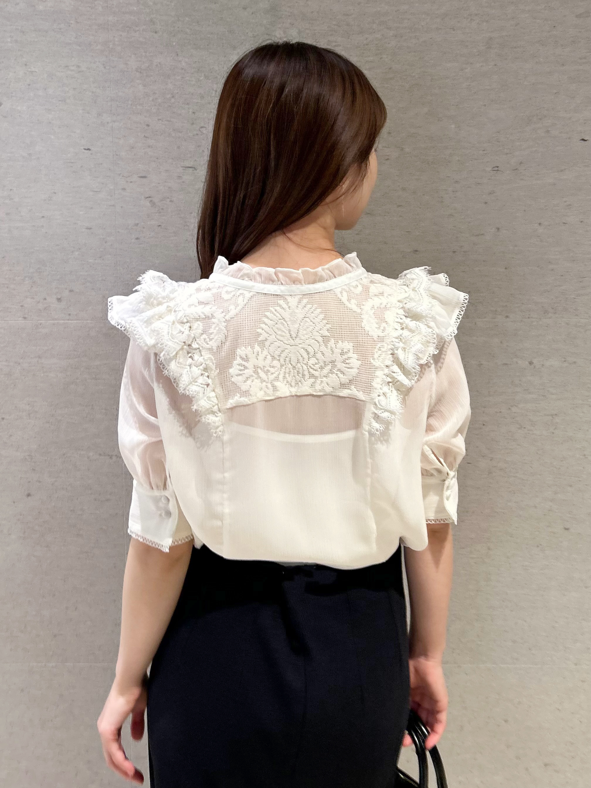 楊柳シフォンレースブラウス(シャツ・ブラウス)｜トップス