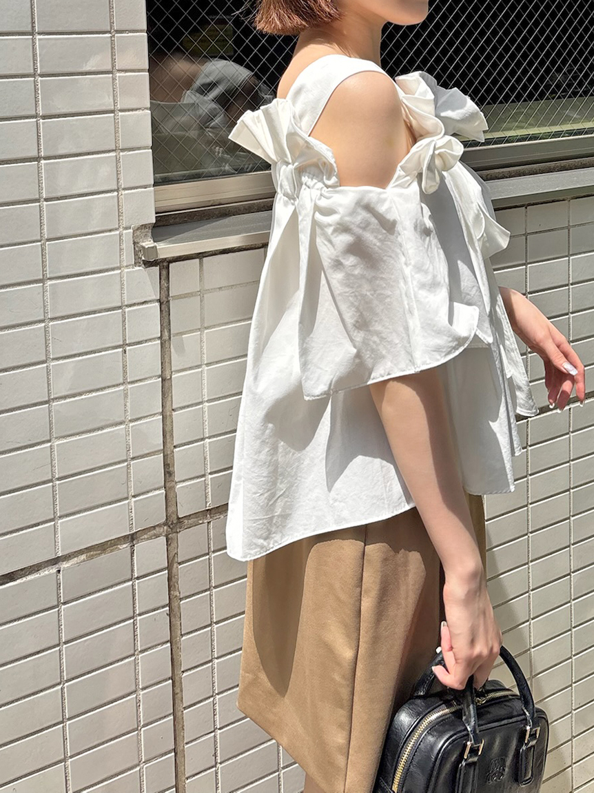 オフショルリボンブラウス(ブラウス)｜トップス｜SNIDEL