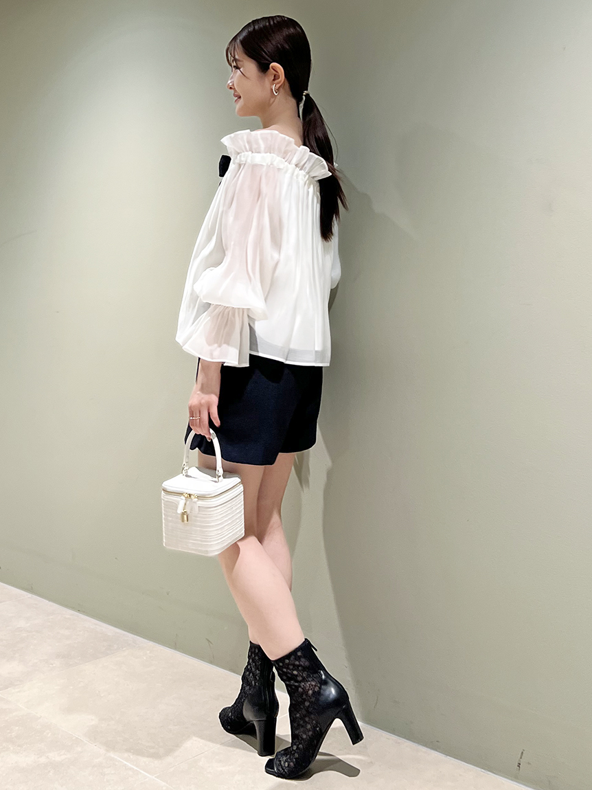 SALE50%OFF スナイデル SNIDEL トップス 25春夏 2wayボリュームブラウス ミドル丈 長袖 シアー リボン swfb252197 楽天市場】【SALE50%OFF】【即納】スナイデル SNIDEL トップス