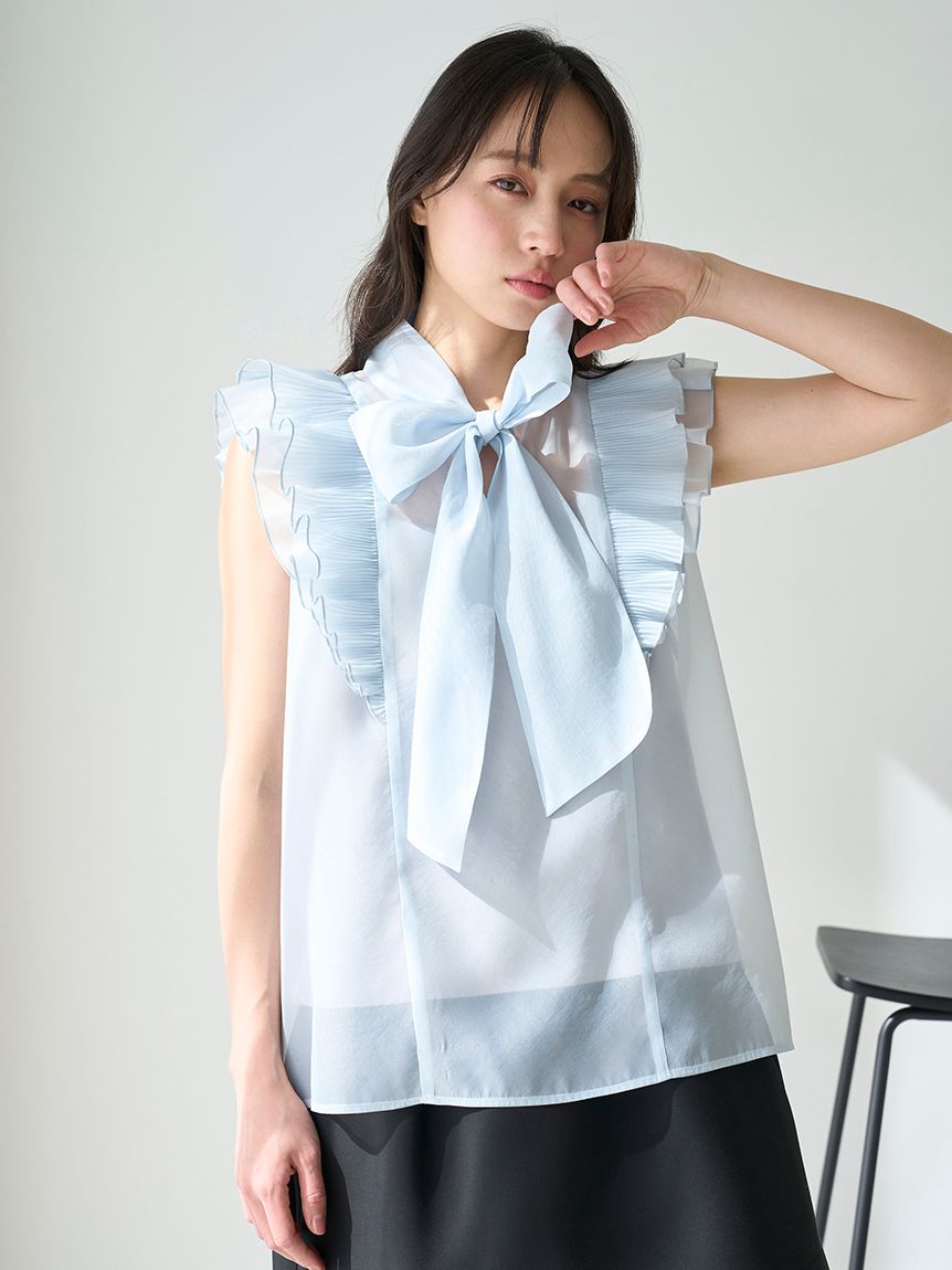 スナイデル  Sustainaボウタイブラウス SWFB222064 期間限定10%OFF】SNIDEL スナイデル フリルボウタイブラウス