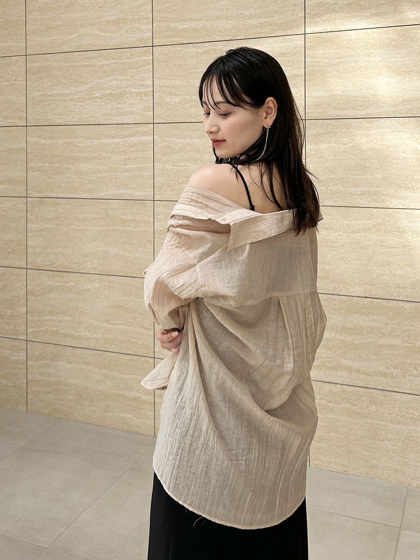 新品未使用タグ付き 2024SS SNIDEL シアーシャツ シアー シャツ ✨未使用✨タグ付 スナイデル 2024 シアーシャツ 長袖