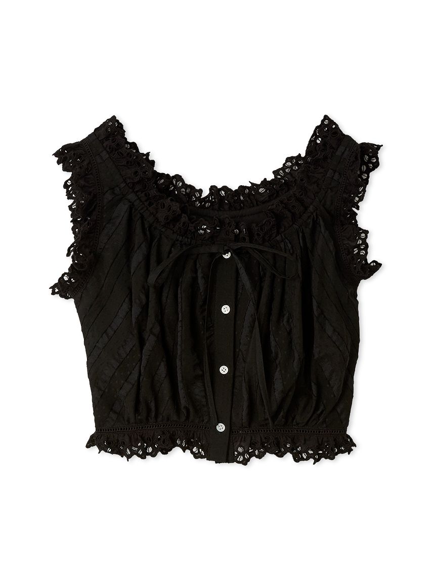 クロップドコットンフリルブラウス(シャツ・ブラウス)｜トップス