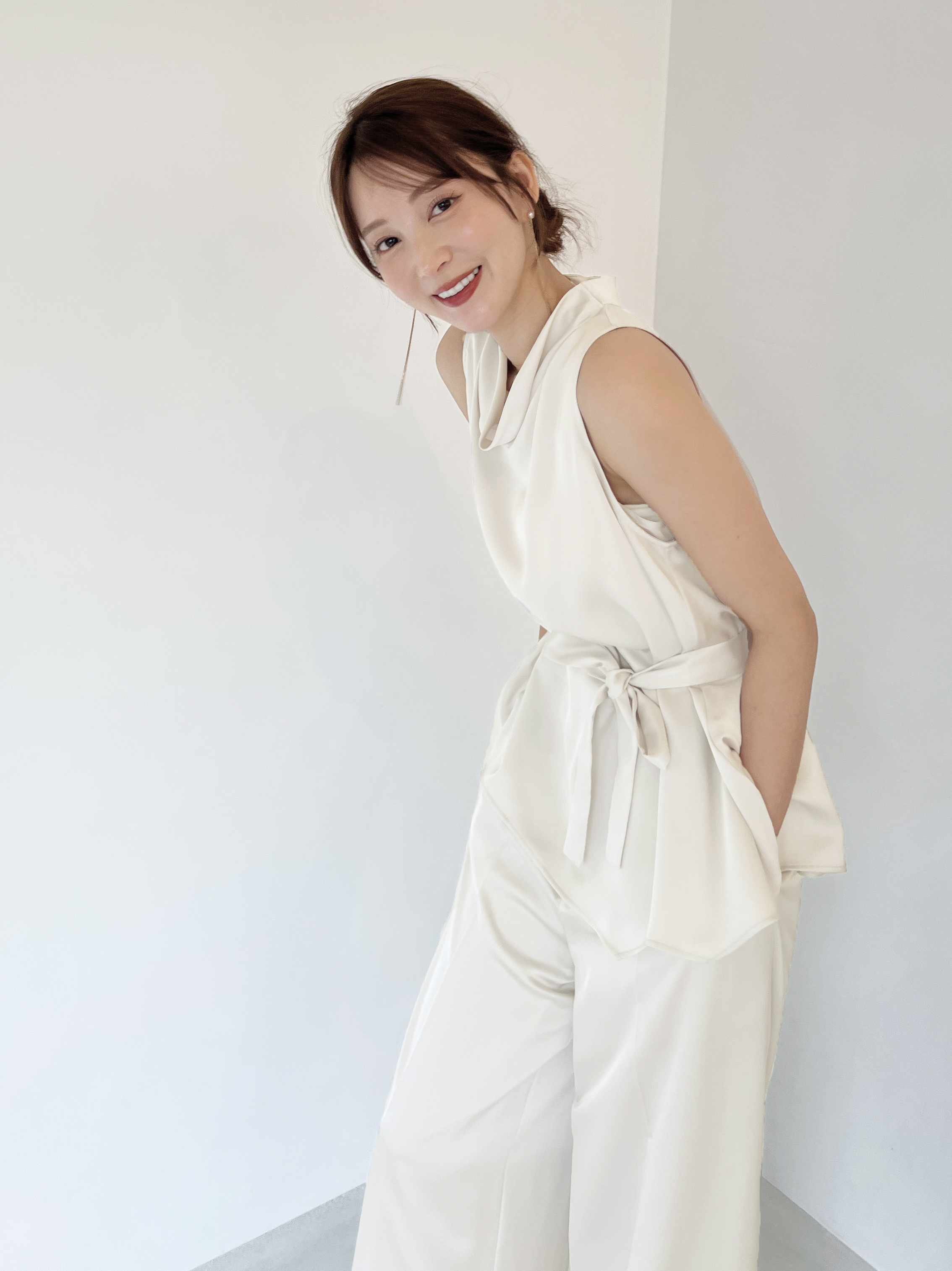 タイ付きサテンチュニック(シャツ・ブラウス)｜トップス｜SNIDEL